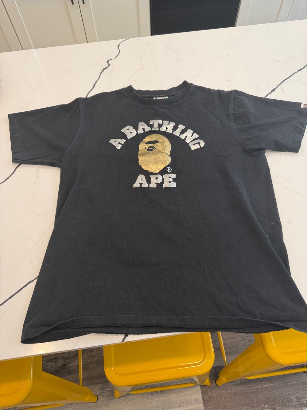 A Bathing Ape Black Logo Graphic Tee